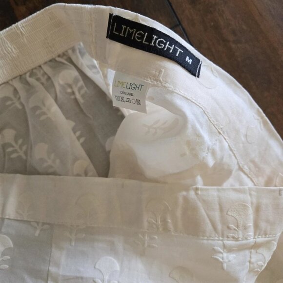 Women's Limelight Off White Cotton Pants Casual Straight Trousers Size Medium - Picture 5 of 5